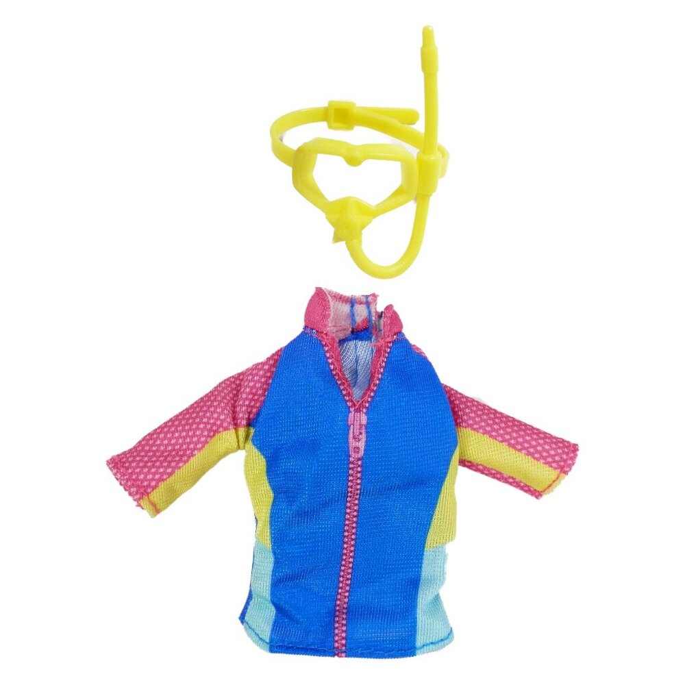 2016 Barbie Dolphin Magic Doll Rash Guard Swimsuit Top Snorkel Mask Beach FBD63